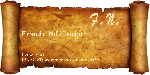 Frech Nándor névjegykártya