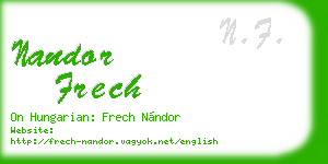nandor frech business card